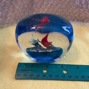 Fish paperweight- orange / red angel fish